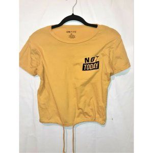Not Today Maybe Tomorrow Vintage Yellow Crop Top Medium